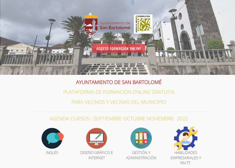Lee más sobre el artículo San Bartolomé pone en marcha una plataforma de formación online para mejorar las oportunidades laborales de los residentes en el municipio